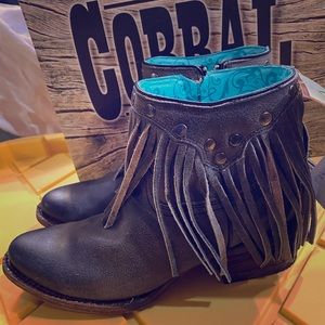 NWT Corral Ankle Fringe Boots 8.5